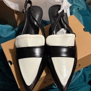 Black and White Women's kitten heel